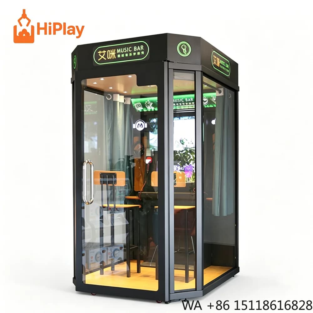 HiPlay Luxury Mini KTV Booth, Commercial Soundproof Karaoke Machine, Coin Arcade Singing Studio Vending for Mall & Cinema