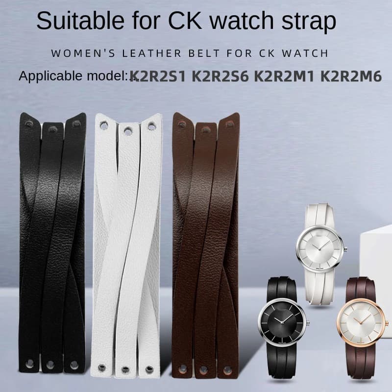 Per CK K2R2S1 K2R2M6 cinturino in pelle di vacchetta incrociata da donna per CK orologio da donna K2R K2R2S6 K2R2M1 cinturino per orologio in pelle accessori 20mm