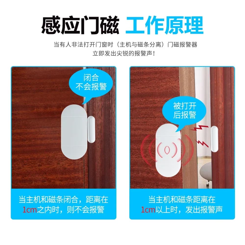 Allarme magnetico per porta DurableDoor, allarme multifunzionale wireless per porte e finestre, funzione di telecomando, dispositivo domestico antifurto