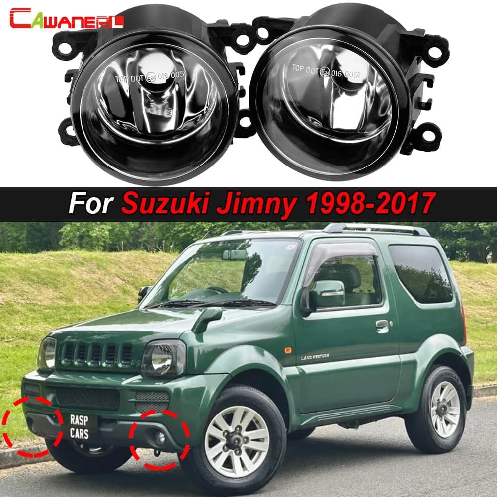 2X100W 55W Gruppo fendinebbia anteriore per auto per Suzuki Jimny 1998-2017 Paralume con copertura in vetro + Lampadina alogena LED H11