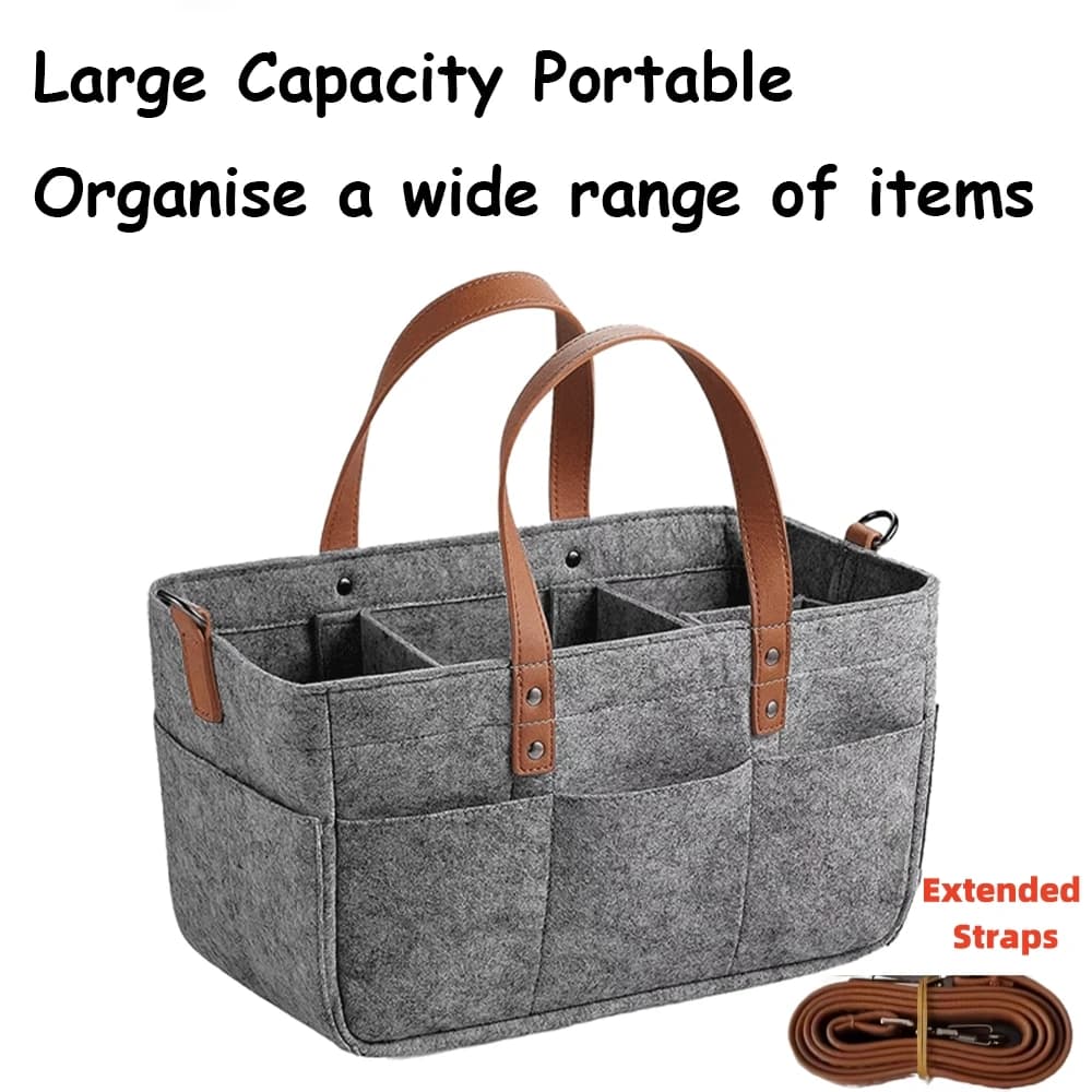 Automobiles Baby Felt Storage Nursery Organizer Basket borsa per pannolini per neonati con manico Caddy fasciatoio portaoggetti per bambini