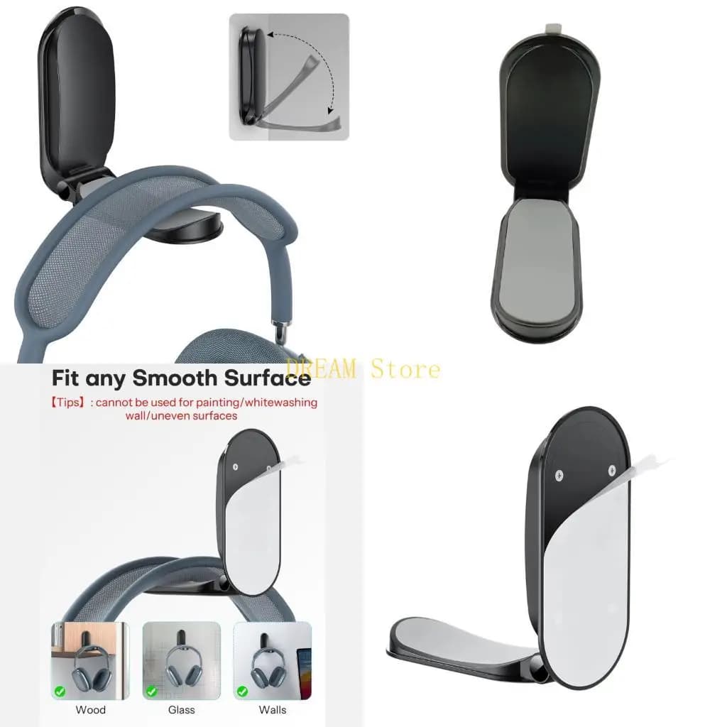 Foldable Adhesive Headphone Stand With NonSlip Base For Over Ear Headsets Stable Desktop Organizers best sale