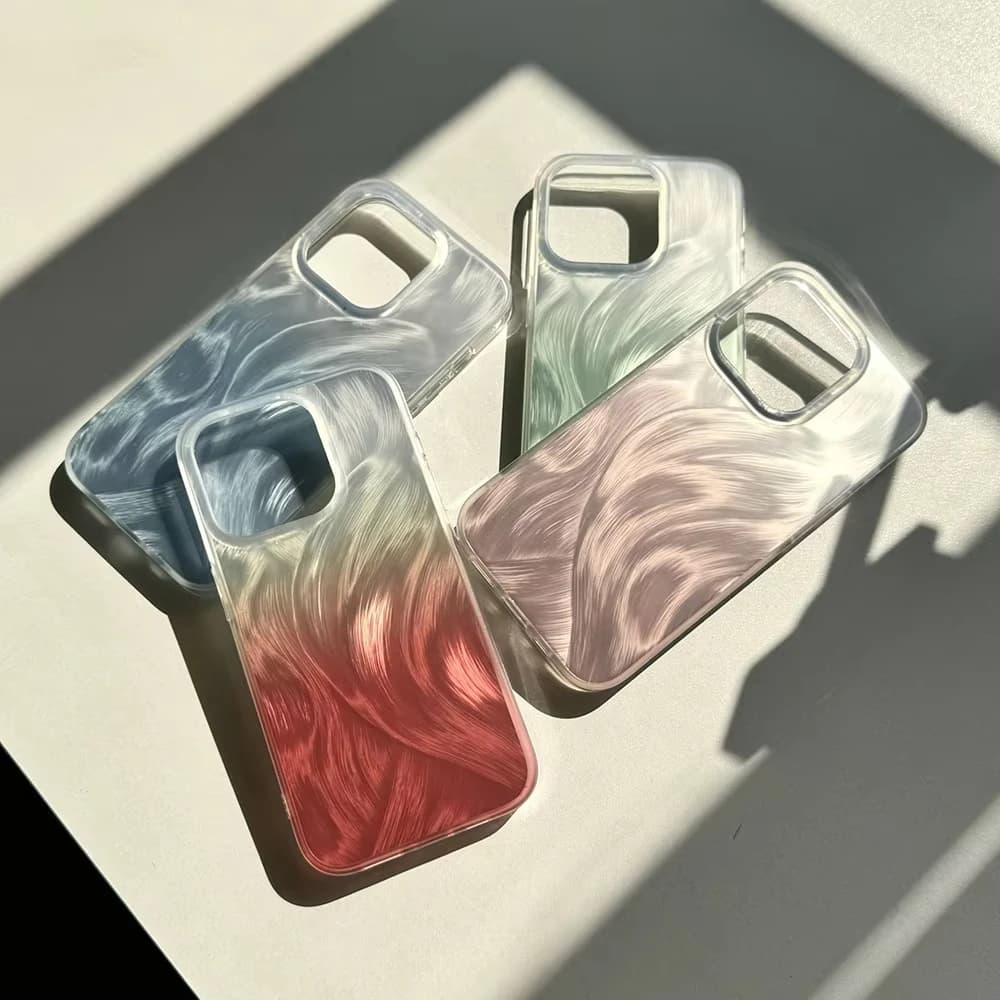 Luxury Laser Silver Phone Case For IPhone 18 17 Pro Max 18 17 16 15 14 13 12 11 Pro 16 15 14 Puls Air Hard IMD Funda Cover Coque