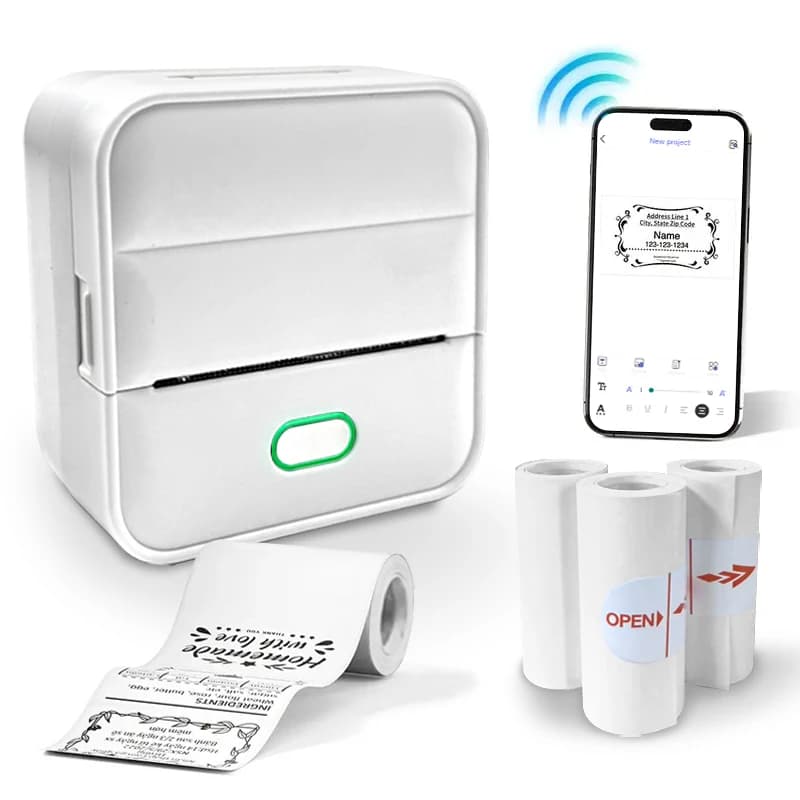 W-11 Portable Mini Pocket Label Printer for Printing Wrong Questions, Bluetooth Connection, Laser Thermal Printer