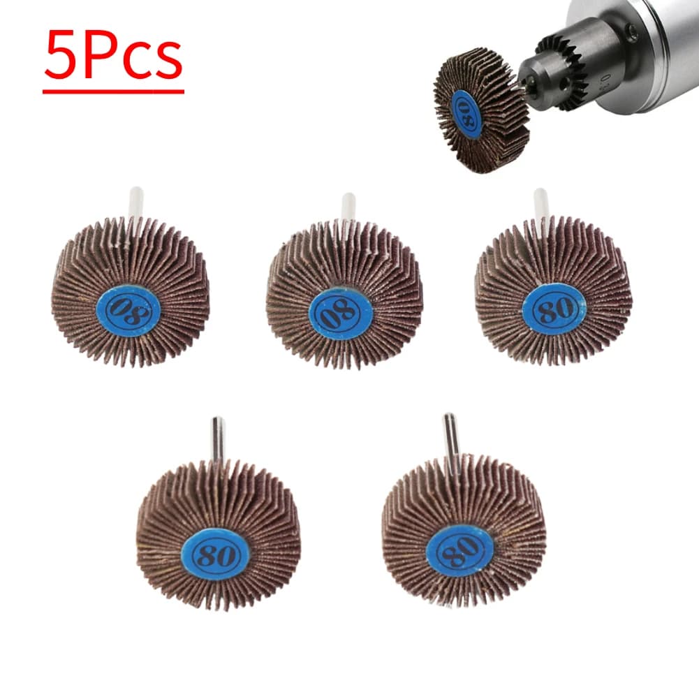 Set di dischi lamellari per smerigliatrice rotativa, disco abrasivo con gambo da 3,17 mm, ruota per lucidatura e sbavatura per utensili rotanti Dremel