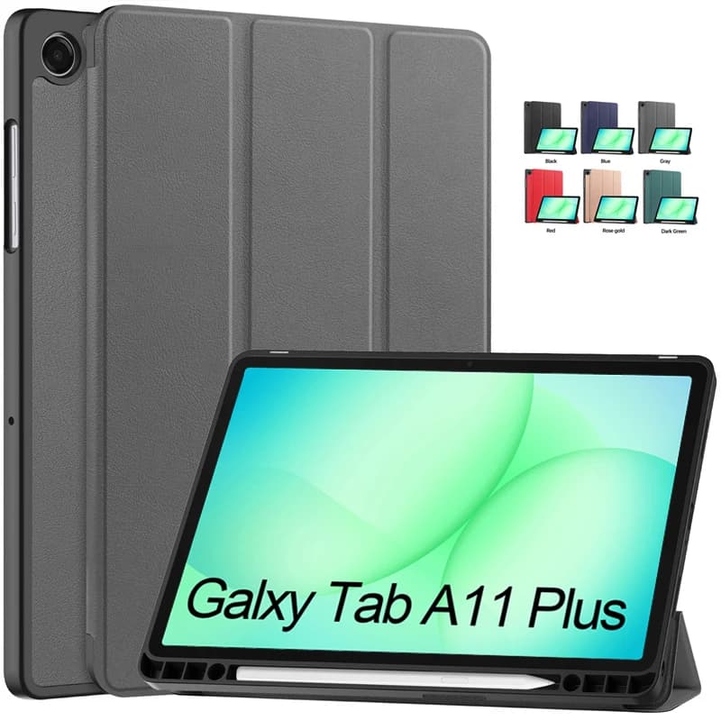 Custodia per Samsung Tab A11 Plus 11 Pollici, Cover in Pelle PU Pieghevole con Supporto Magnetico e Porta Penna per Galaxy Tab A11 Plus