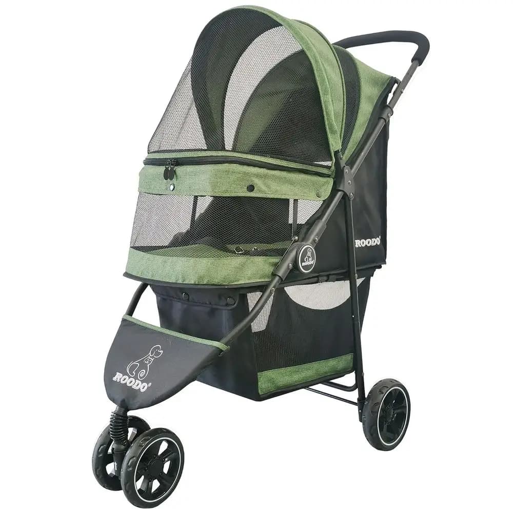 Passeggino Leggero e Portatile per Cani e Gatti fino a 13,6 kg, Design Compatto per Viaggi (Verde)