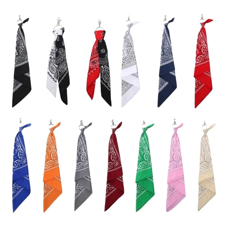 Trousers Chains Hip Hop Waist Chain with Cashew Print Square Scarf Pants Chain