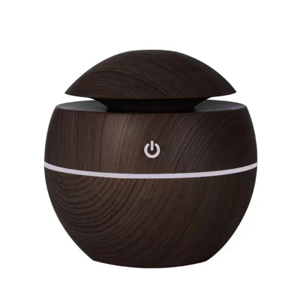 Umidificatore da scrivania intelligente in legno profondo da 200 ml per camera da letto/ufficio Diffusore di nebbia ad ultrasuoni Touch Control e illuminazione ambientale personalizzabile