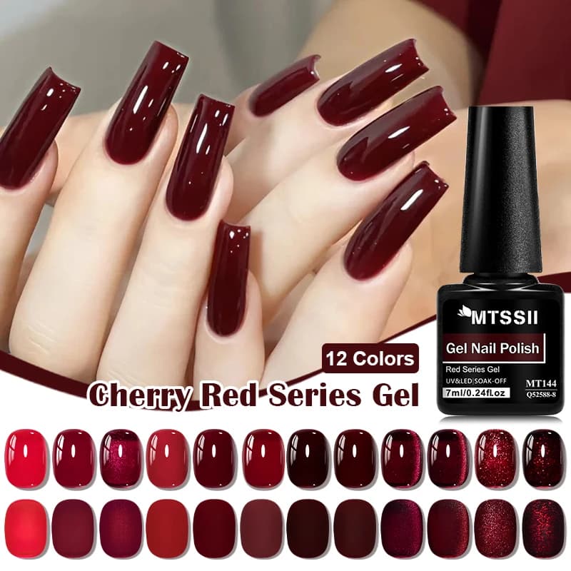 Smalto per unghie gel rosso natalizio da 7 ml Starter Red Cat Magnetico Soak Off Smalto gel per unghie semipermanente adatto a tutte le stagioni