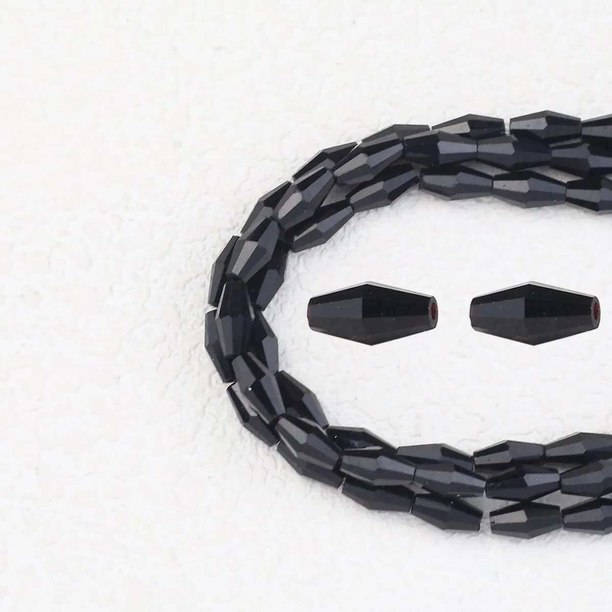 100/200pcs Black AB Color Austrian Crystal Long Bicone Faceted Loose Beads Spacers For Jewelry making DIY Bracelets Accessories
