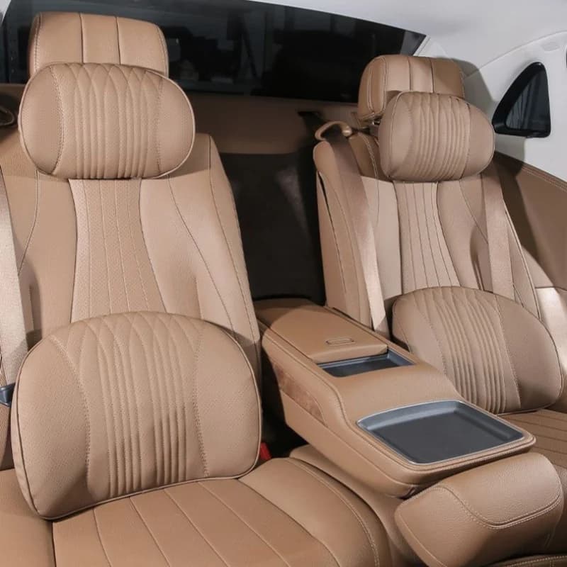 Cuscino di supporto per il collo del seggiolino auto in pelle Cuscino lombare in memory foam morbido 3D Accessori per cuscini per il collo del poggiatesta per interni auto di fascia alta