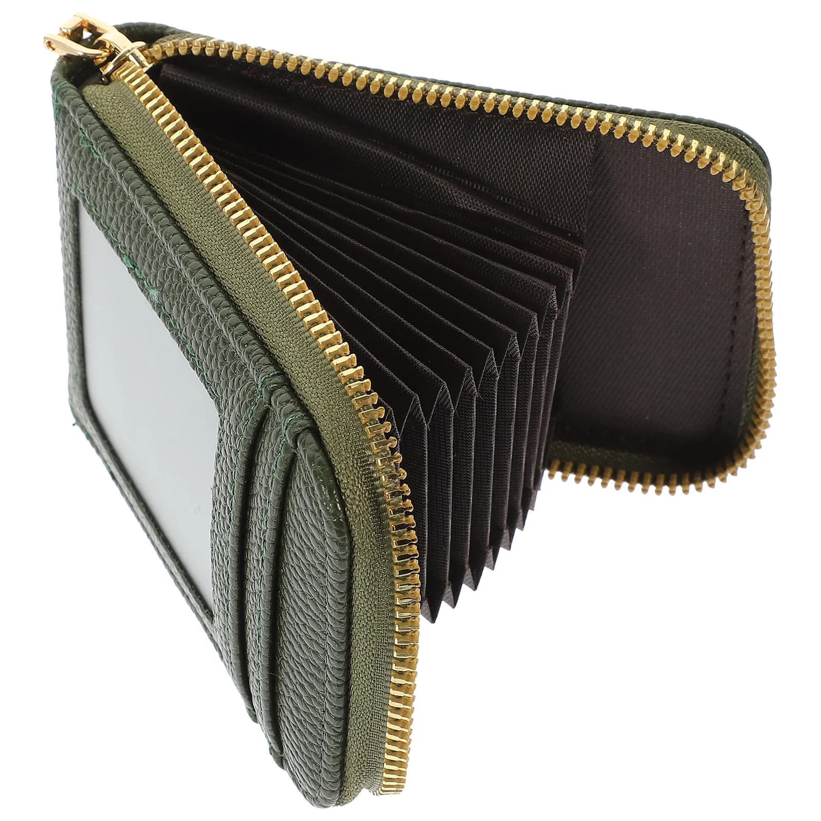 Anti-Rfid Aluminum Alloy PU Credit Card Holder Compact Zipper Wallet Portable Business Travel Card Organizer Credit Cards Holder