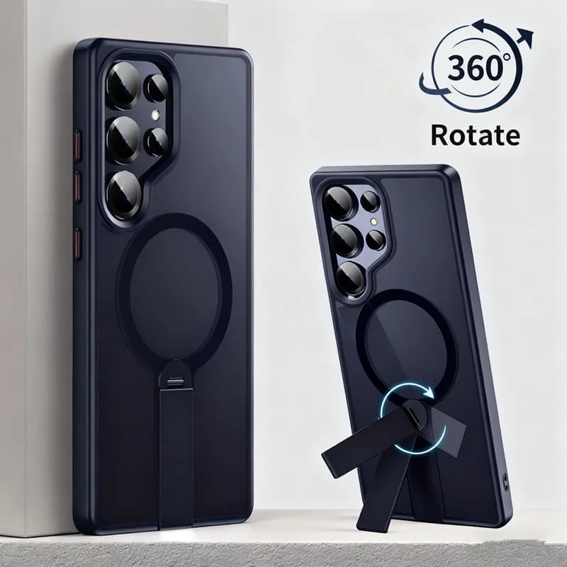 Custodia magnetica con supporto in metallo nascosto 360 per Magsafe Samsung Galaxy S25 Ultra S24 Plus S25Ultra S24Ultra S24 + Mag Safe Phone Cover