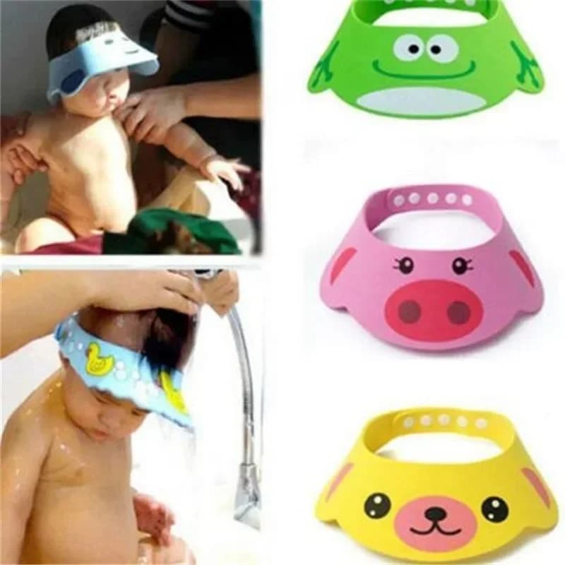 Cappello da visiera da bagno per bambini Cuffia da doccia morbida regolabile per bambini Shampoo per bambini Scudo da bagno Splashguard Shampoo protettivo impermeabile