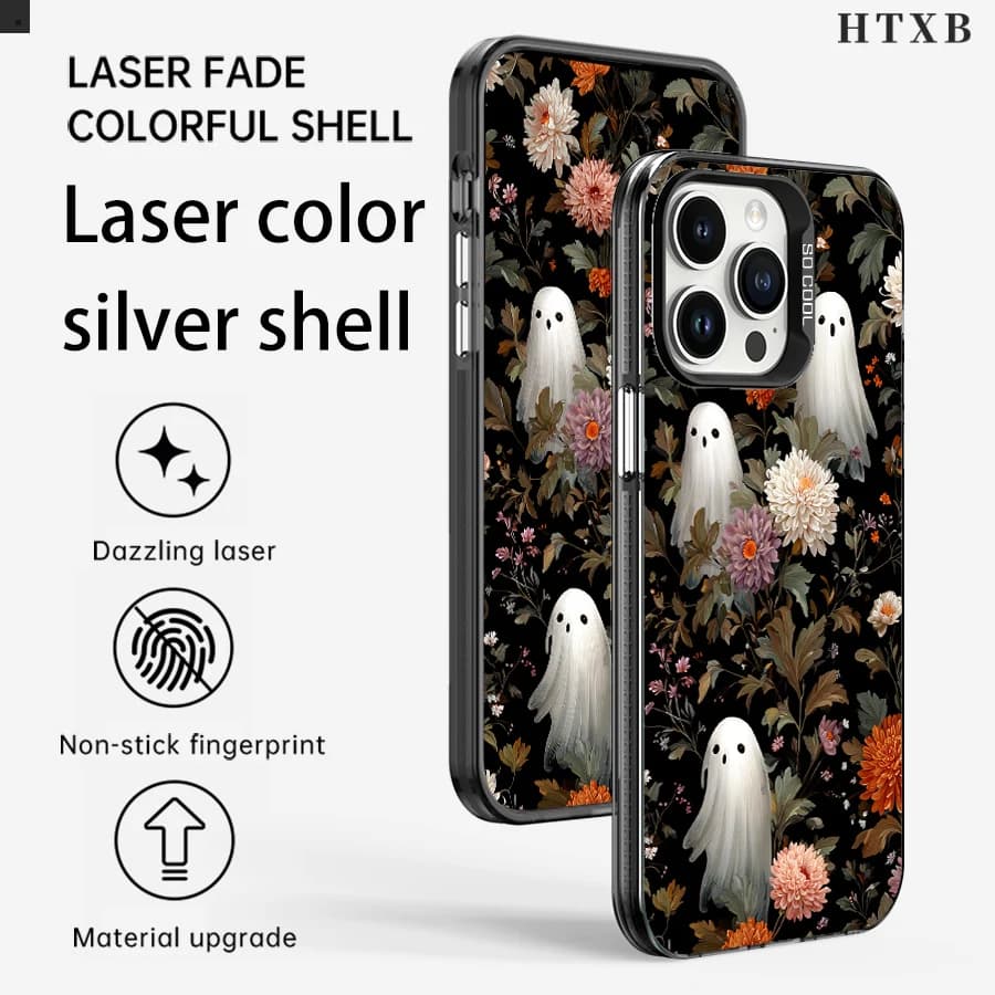 Custodia per telefono fantasma di crisantemi per iPhone da 17 a 11 Pro Max Plus