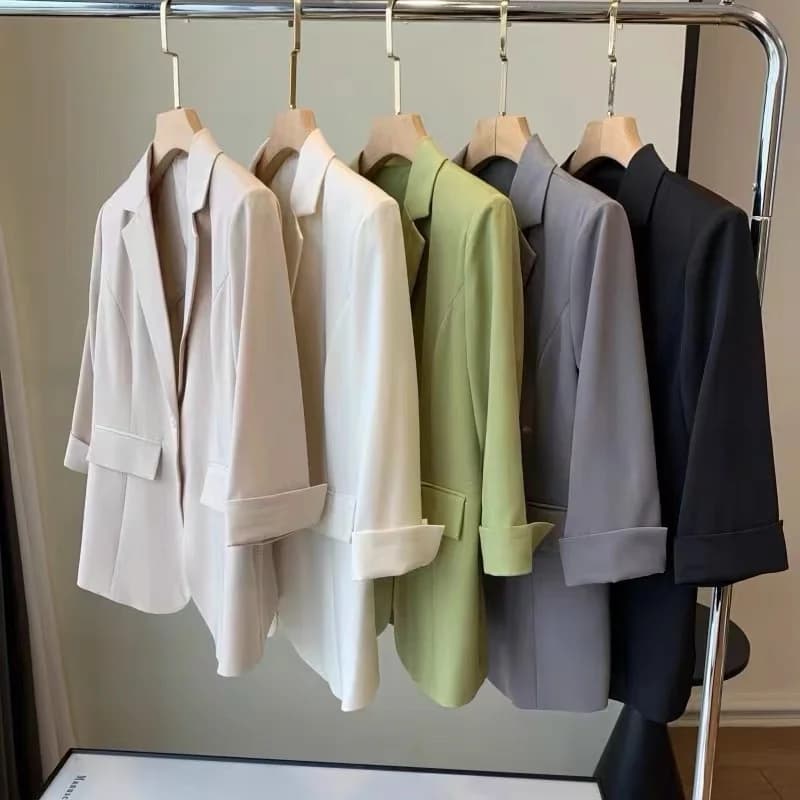Elegant Thin Tailored Jacket Women's One Button Single-breasted Sleeveless Seven-eighth Length Commute Style High Waist Pants
