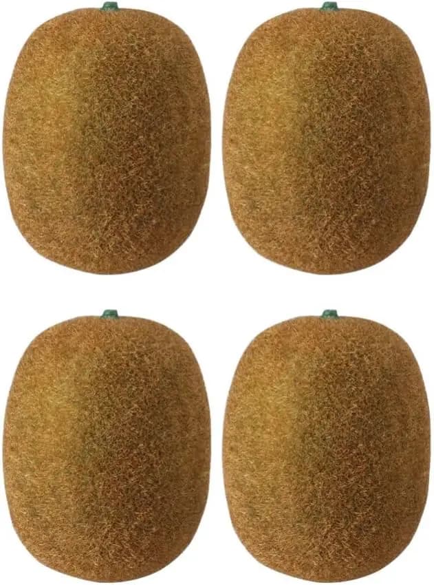 4 pezzi di frutta artificiale in plastica, frutta finta, kiwi, modello di frutta di simulazione per la cucina di casa, festa, servizio fotografico, decorazione marrone