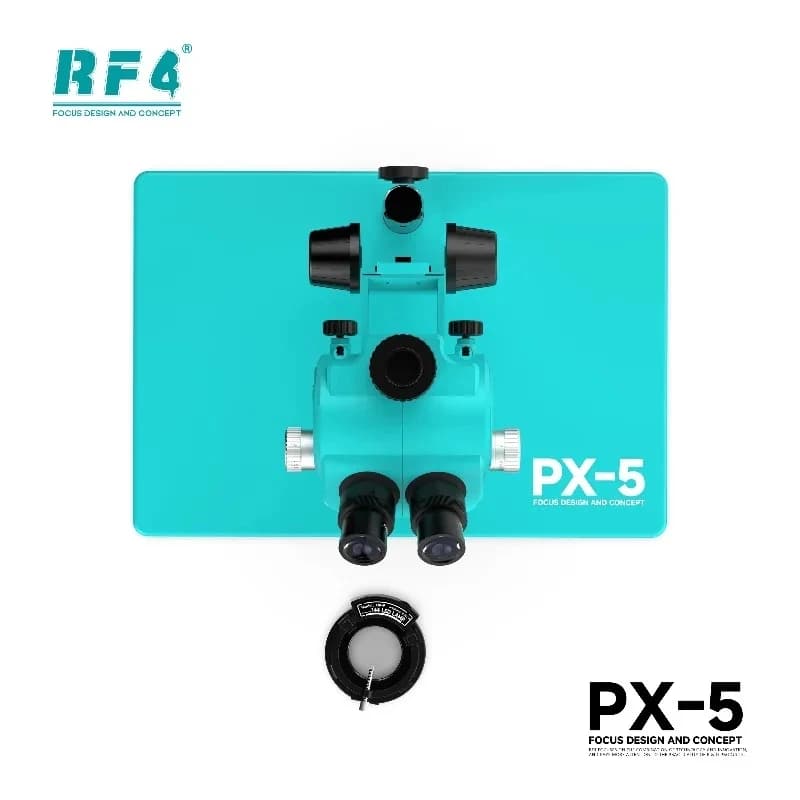 Microscopio stereo trinoculare RF4 PX-5 Zoom continuo Gamma di strumenti per fotocamera HD da 7X a 50X per telefoni PCB Riparazione elettronica