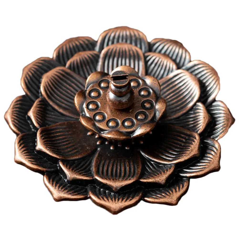 Premium Alloy Lotus Incense Burner Stand Decorative Incense Stick Holder for Living Room Bar Restaurant Housewarming Gift
