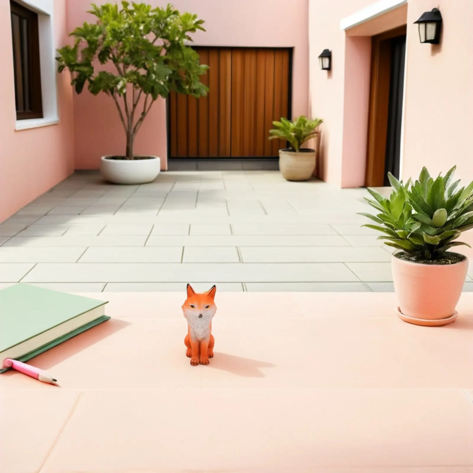 Mini Resin Fox Statue Outdoor Micro Landscape Decoration Miniature Garden Bonsai Plant Pot Fairy Garden Ornament