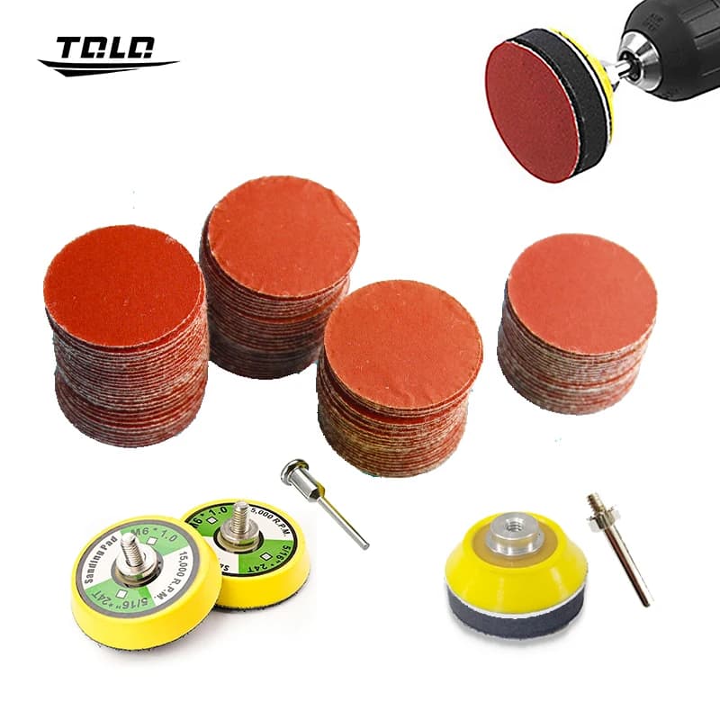 2 Inch 100/203/303 Pcs Sandpaper Set 50mm Sanding Disc Abrasive Paper Polishing Pad for Wood Metal Dremel Tools