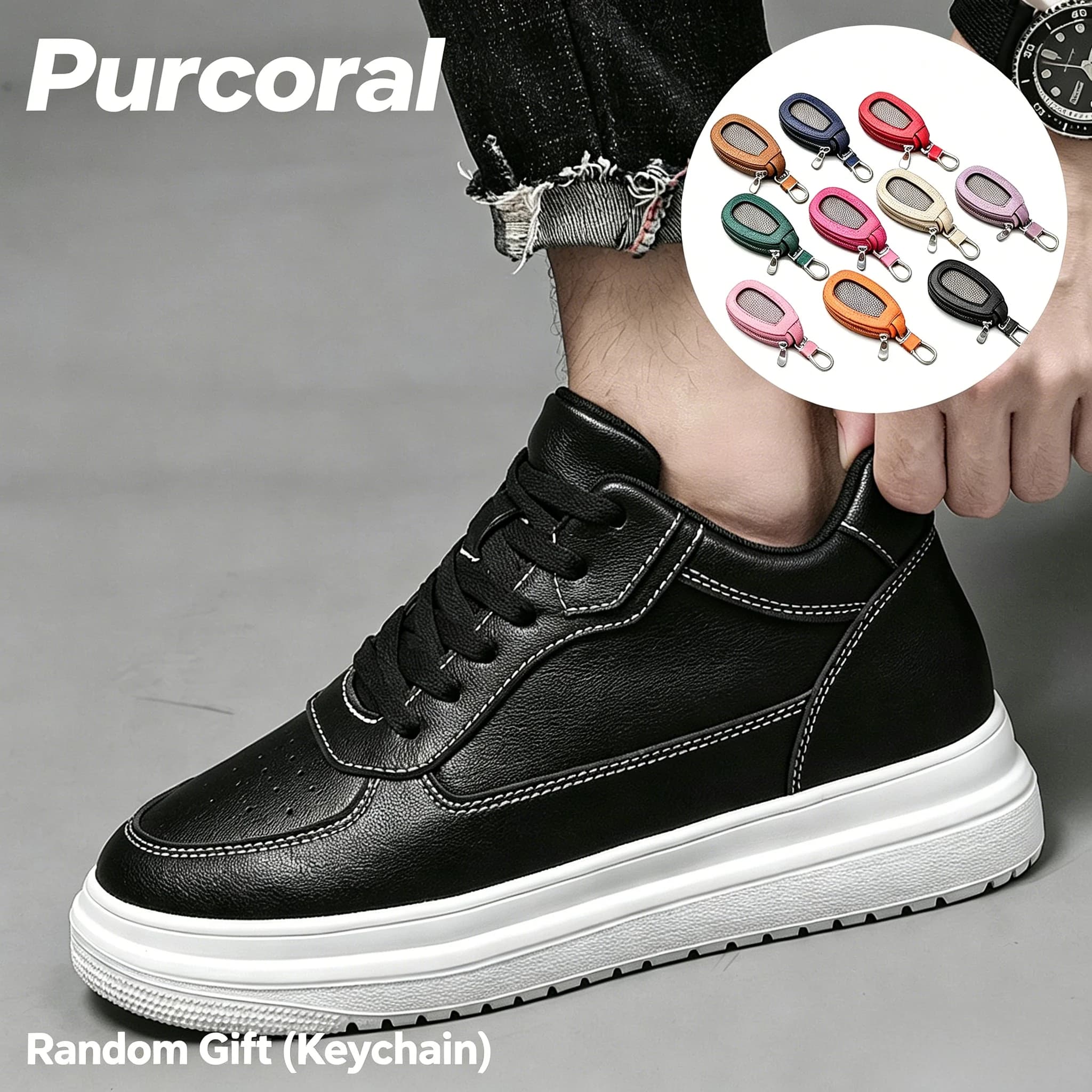 Scarpe da ginnastica e casual da uomo 2026: Nuove scarpe con rialzo interno e borsa portachiavi regalo di lusso