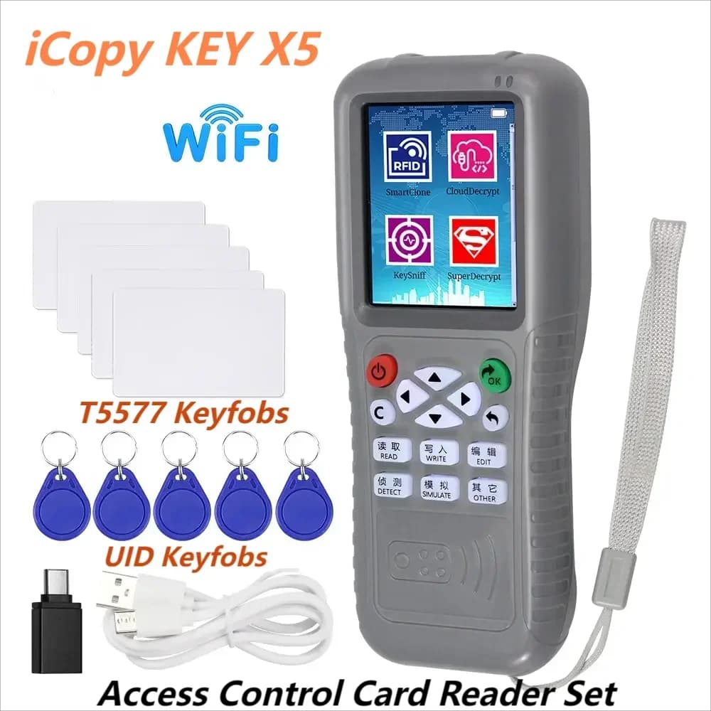 X5 RFID Copier Duplicator NFC Smart Card Reader Writer 125KHz 13.56MHz ID IC USB Programmer Mobile Phone Decode iCopy KEY X5