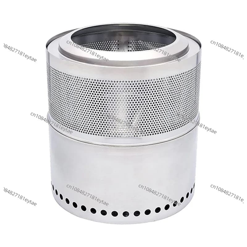 Large Stainless Steel Outdoor Wood Burning Stove Smokeless Fire Pit for Camping Garden BBQ Bonfire