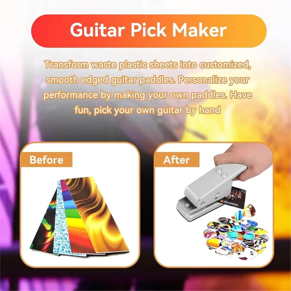 A78I Guitar Pick Maker, DIY Guitar Pick Punch Cutter, Heavy Duty DIY Maker Hole Punch DIY Guitar Pick Punch