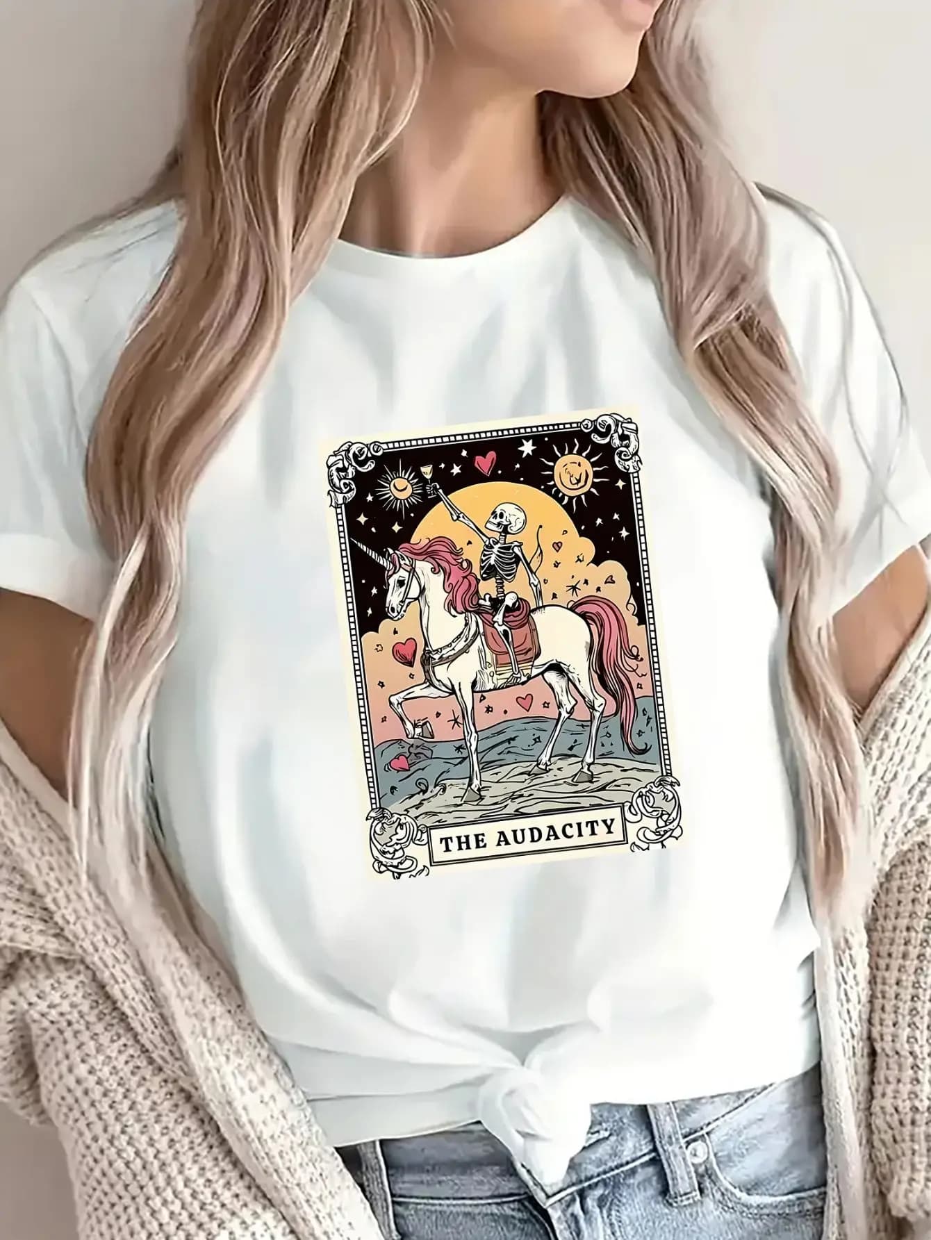 Lightweight And Durable Short-Sleeve T-Shirt Featuring a Vibrant Print of The Card 'The Judgement', Ideal for Casual Outings at Home, Cafes, Or Outdoor Activities, with a Comfortable Fit