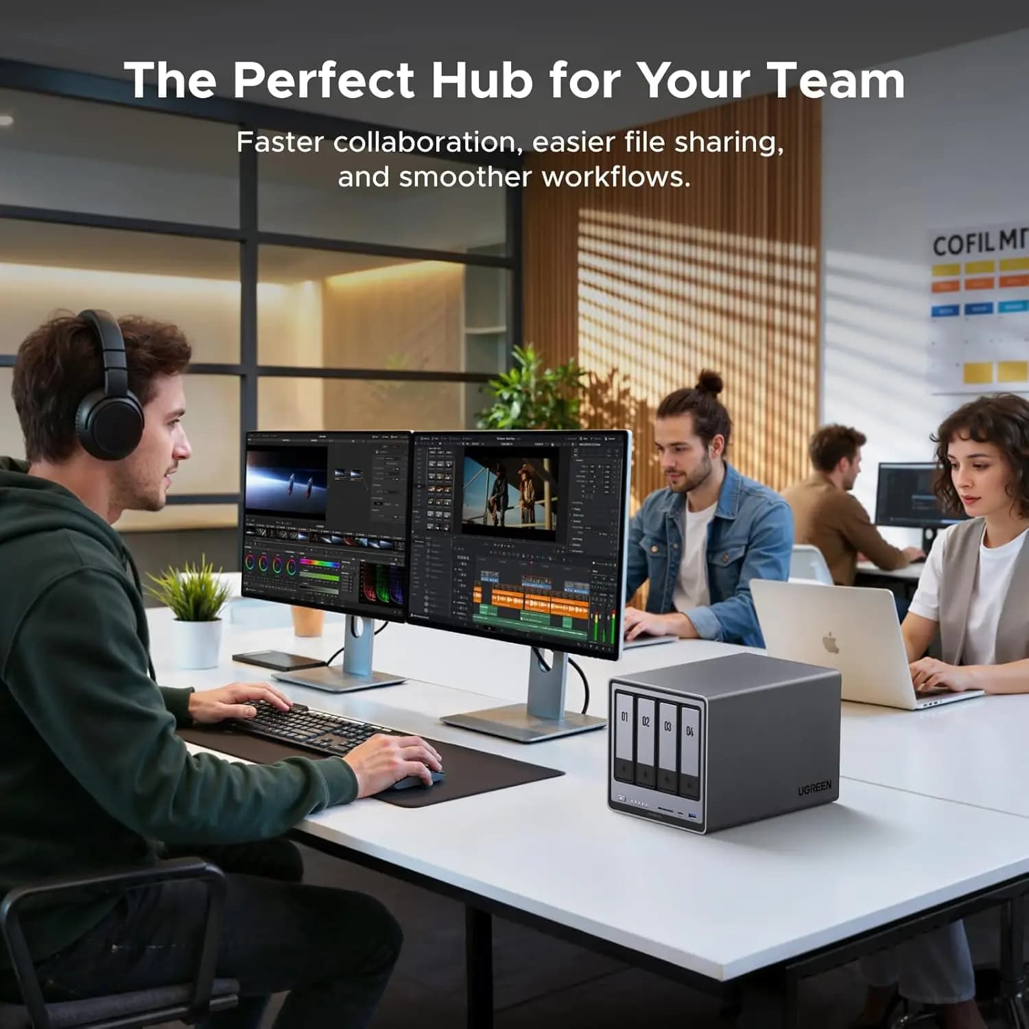 UGREEN NASync DXP4800 Pro 4-Bay Desktop NAS Core i3 1315U 6 Core 1*10GbE 1*2.5GbE 4K HDMI Network Attached Storage