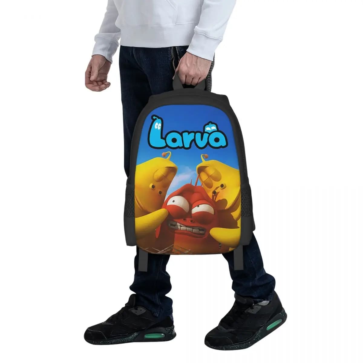 Larva Yellow Red Funny Anime Student Backpack School Bag Hiking Travel Daypack for Men Women Fashion Bookbag Shoulder Bags