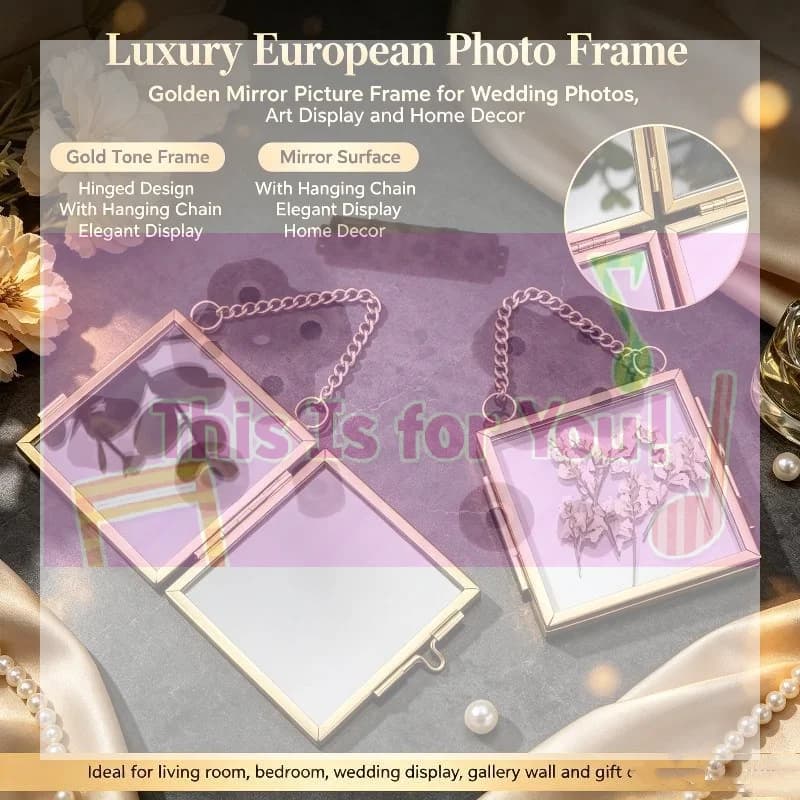 【MA】Simple Metal Photo Frame, High-transparency Glass Picture Frame, Plant Specimen And Dried Flower Storage Frame