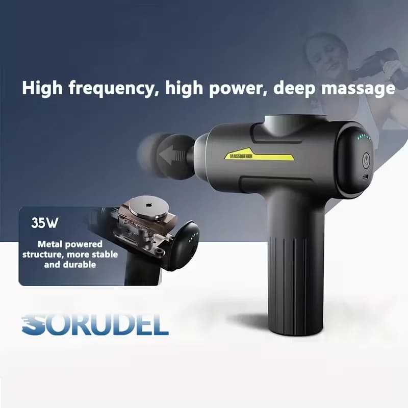 Deep muscle massage gun, portable electric massager with 8 massage heads, high-power muscle band gun, quick USB charging