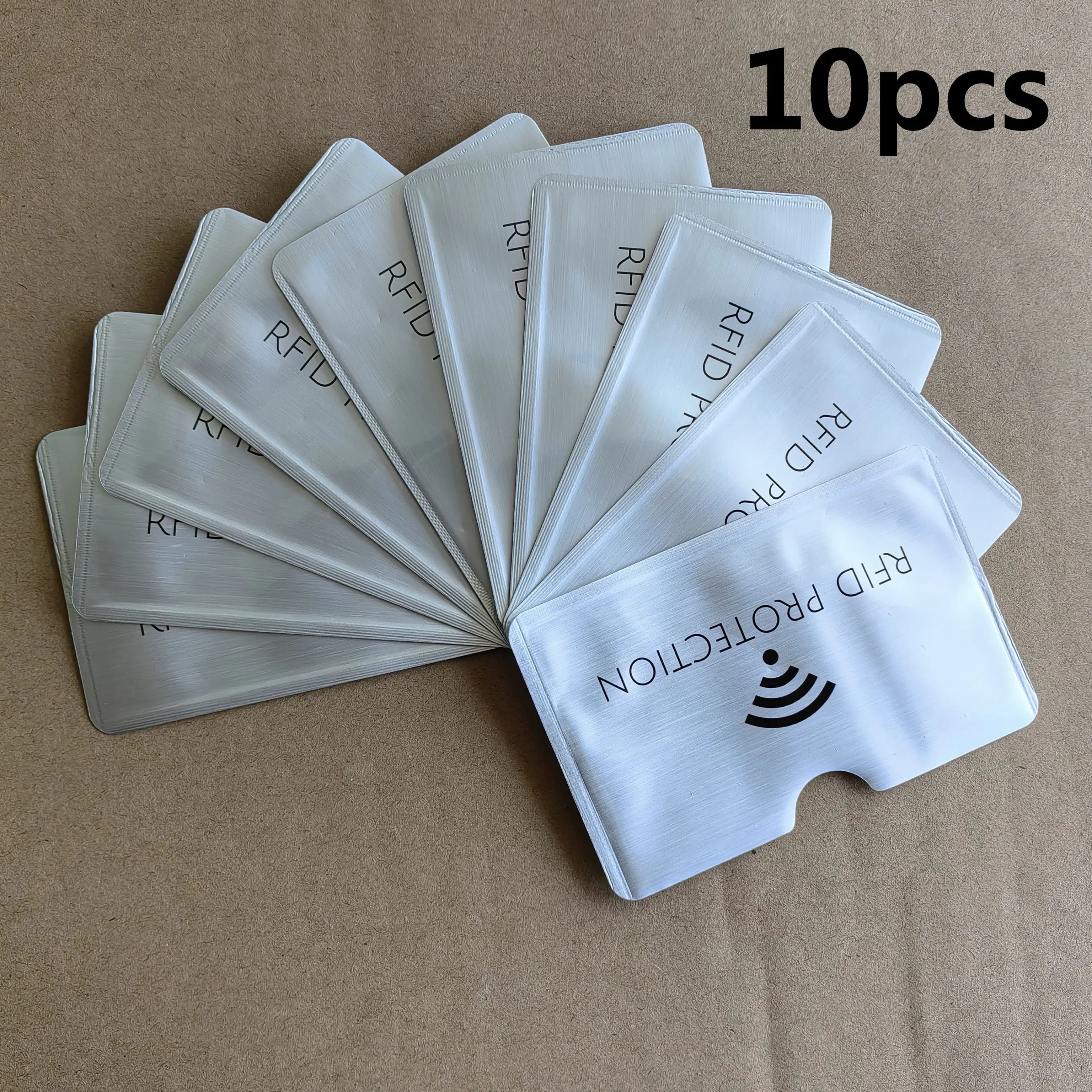 Aluminum RFID Blocking Bank Card Sleeves 10 Pack, Portable Anti-Theft Secure Card Holders
