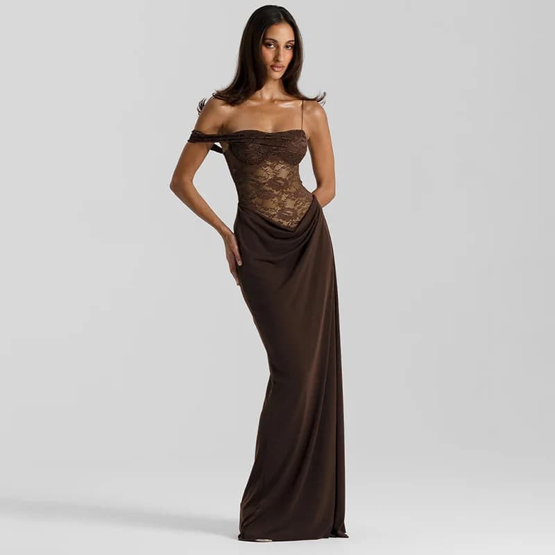 Sexy Spicy Girl Style Lace Halter Dress Cross-Border Summer New Arrival Three Lake Connected River Y25DS237 Women's Dress