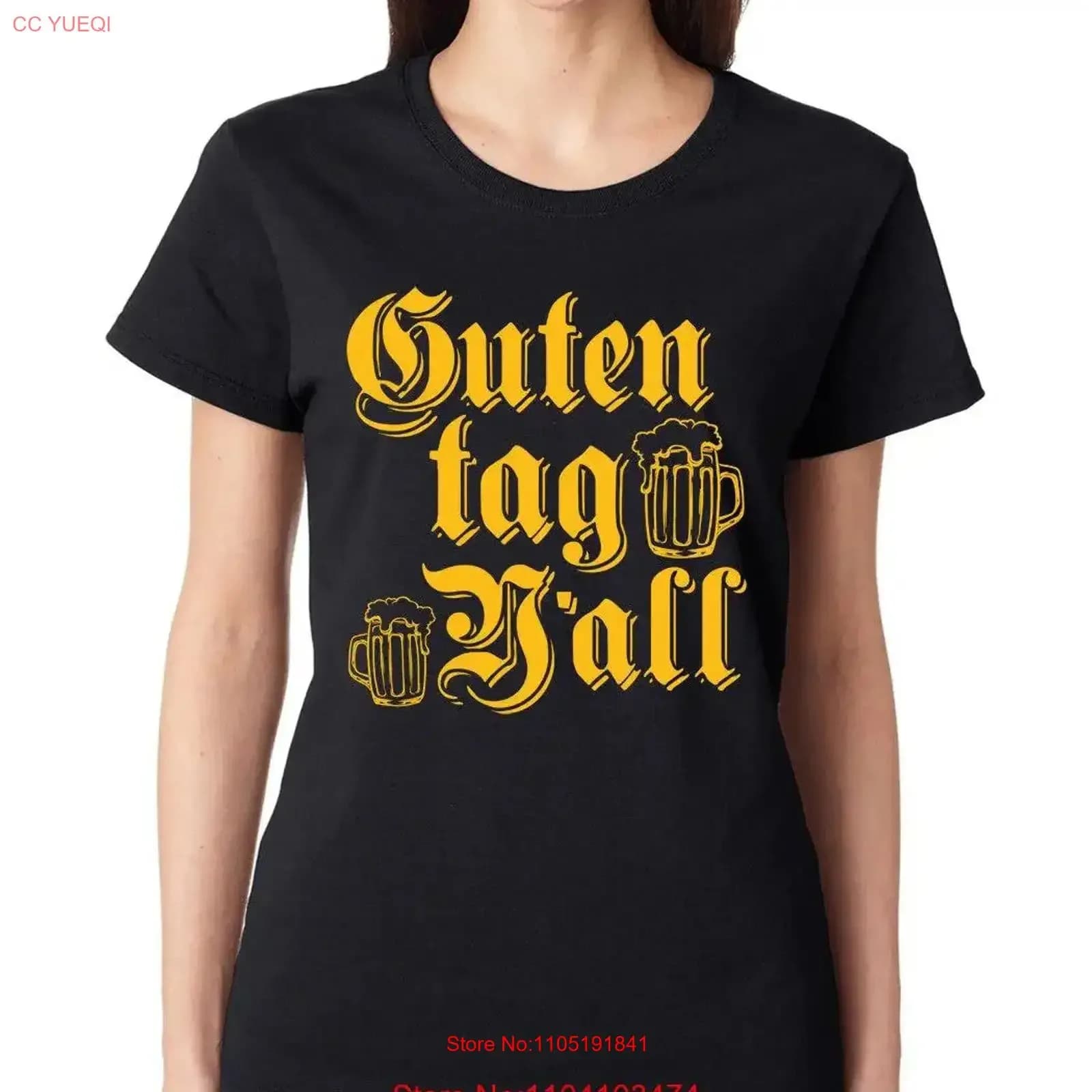GUTEN TAG YALL Boccale di birra prost Tedesco Oktoberfest Party T-shirt girocollo da donna vintage lavato morbido casual unisex traspirante