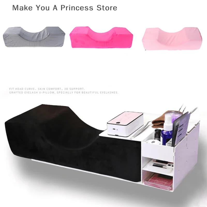 Cuscino per ciglia Supporto per il collo Cuscino morbido per ciglia Innesto di ciglia Cuscino per estensione ciglia in memory foam con salone di trucco tascabile