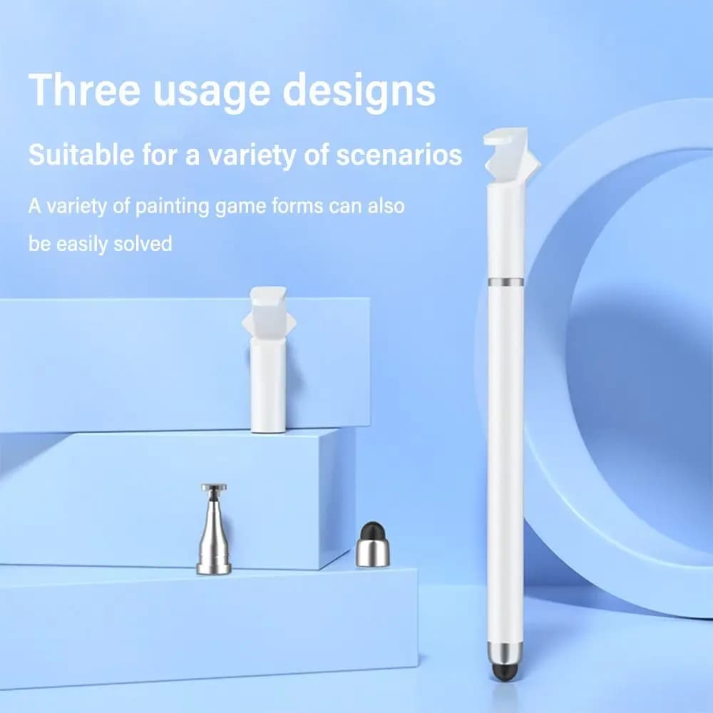 Penna stilo ad alta precisione Penna touch per schermo multifunzione 3 in 1 con supporto per telefono Penna da disegno capacitiva per tablet mobile