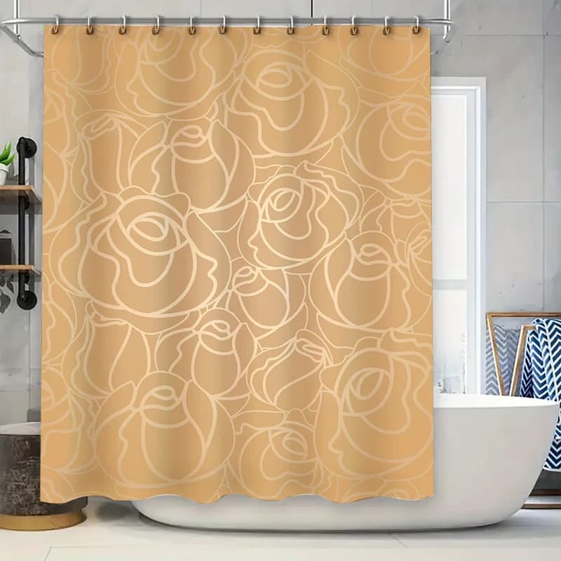 Decorazione per il bagno Tenda da doccia Stampa floreale Tappetino da bagno in tessuto impermeabile Schermo per la privacy per la decorazione domestica in camicie Top da Hom