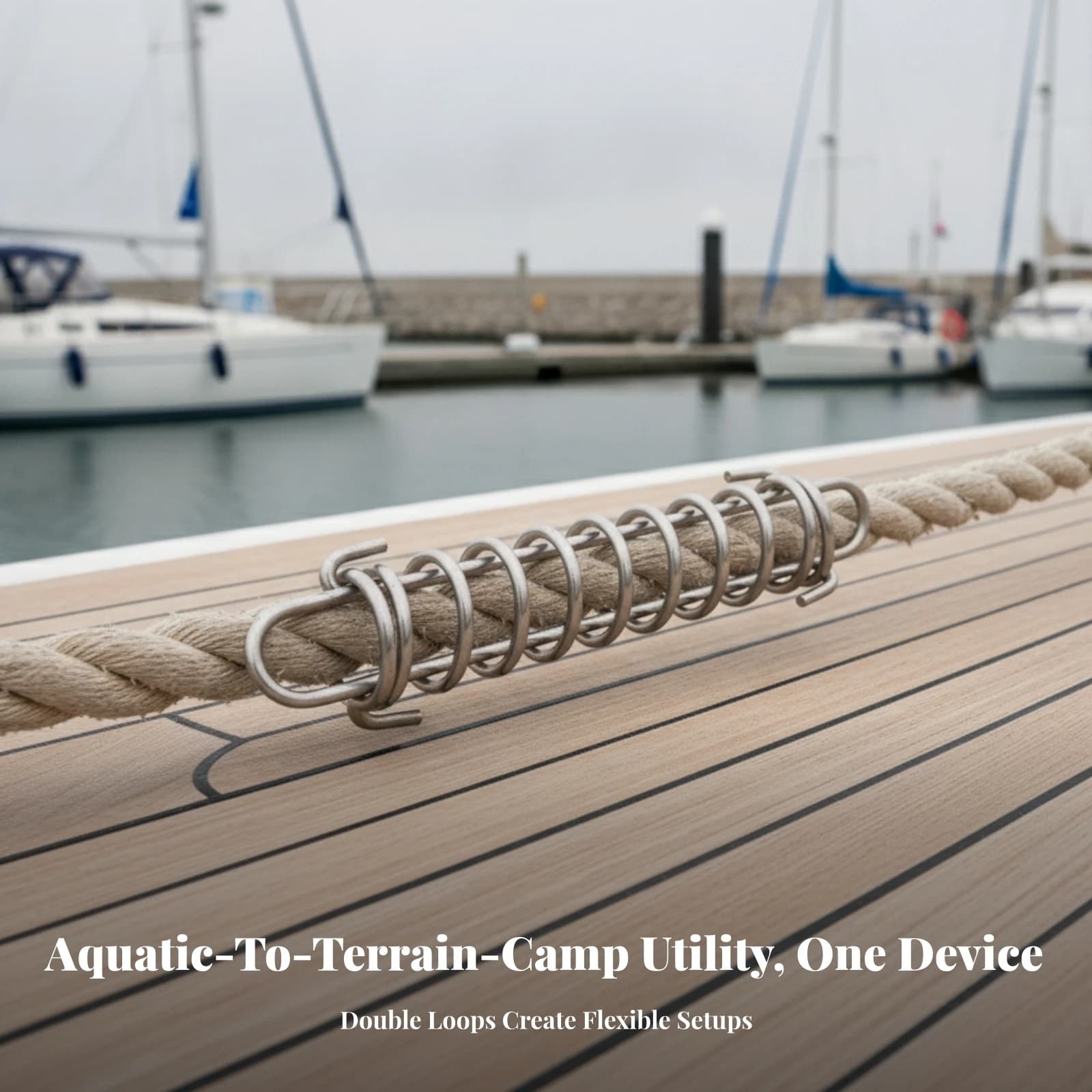 Marine Spring Shock Absorber Corrosion-Resistant Spring Shock Absorber with Loop Shock Absorber Polished Rope Clip Premium