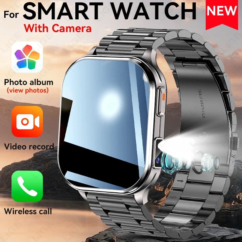 Smartwatch Uomo 2026 Nuovo con Registrazione Foto e Video, Monitoraggio Salute, Impermeabile, Chiamate BT, Registrazione, Sport, Fitness, Fotocamera - Smartwatch Donna