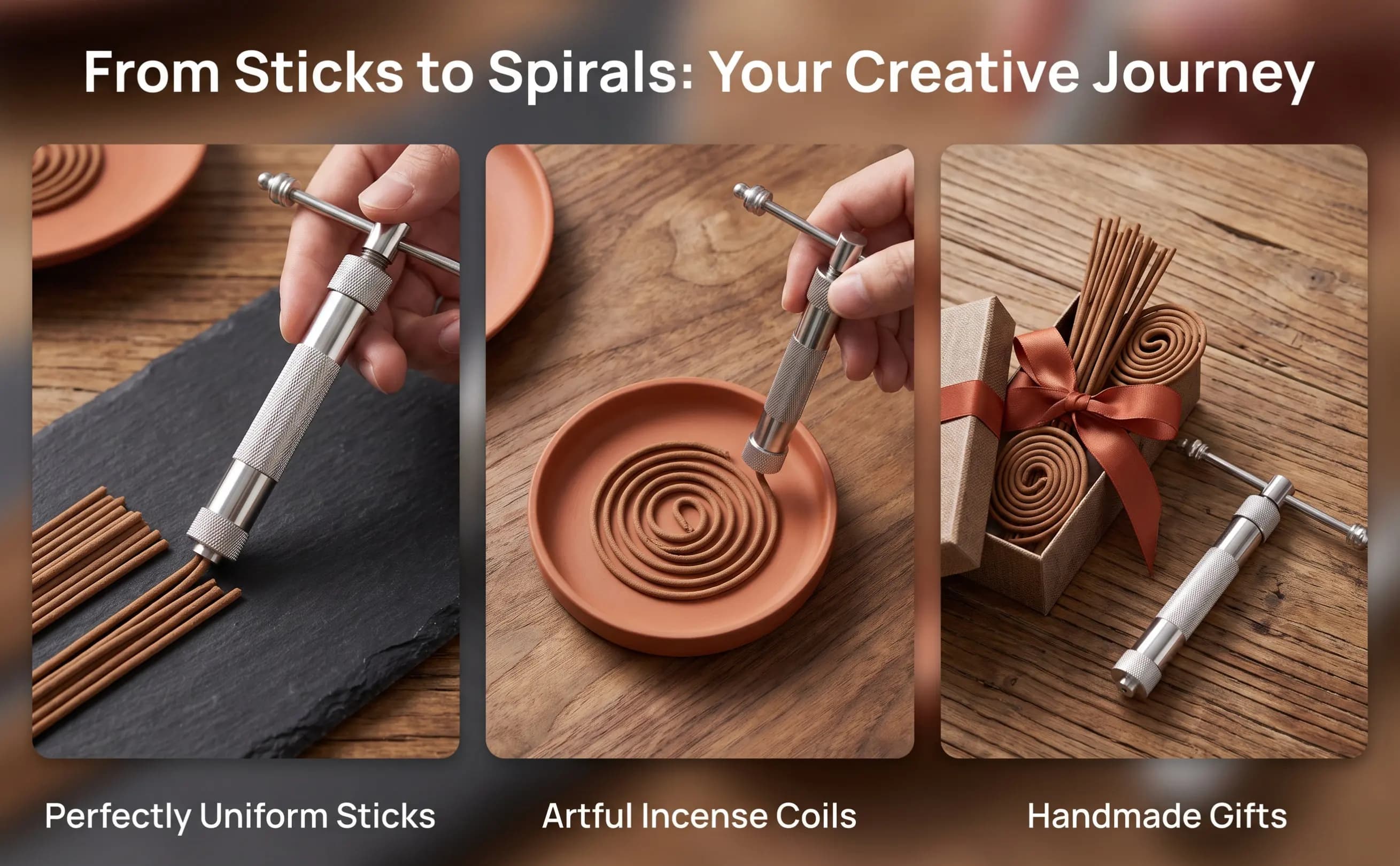 Clay Extruder Incense Stick Maker Ergonomic Metal Manual DIY Squeezing Device Portable Incense Maker Accessories for Home Use