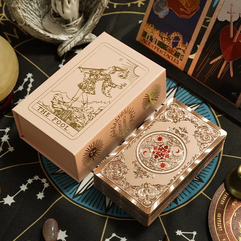 12*7cm Classic Wait Tarot Cards English Version Rose Gold Fortune Telling Tarot Cards Deck for Beginner