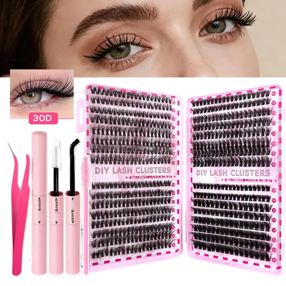 Ciglia Finte 40 Paia Stile Libro, Mix of Natural Styles and Voluminous, Reusable with Applicator and Colla, Kit for Beginners