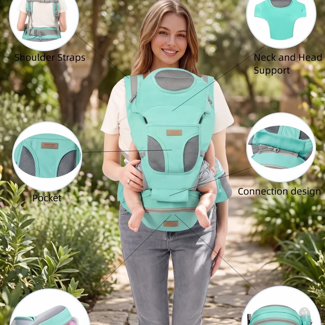 Baby sling waist stool baby front-carrying back child stool four-season summer breathable big red waist stool for carrying babie