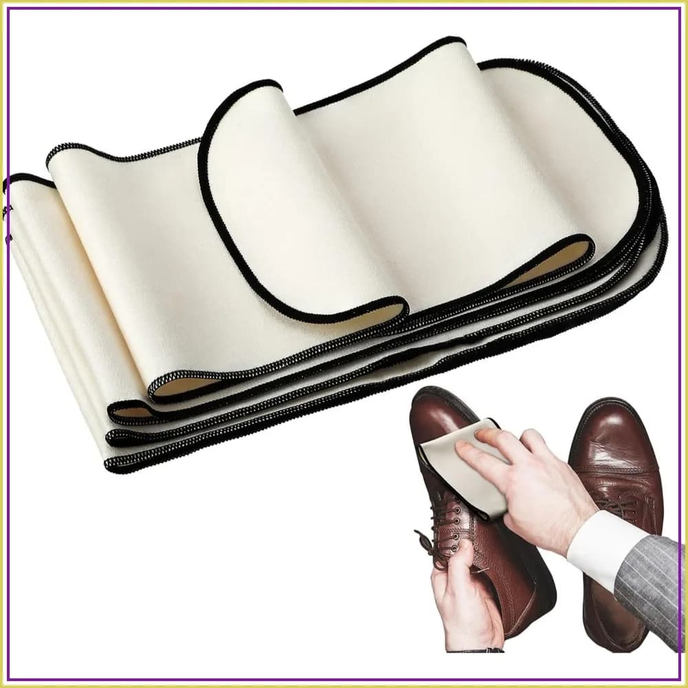 4-Piece Shoe Polishing Cloth Set for Cleaning Suede, Leather, Boots & Sneakers - 20x5 Inches Each
