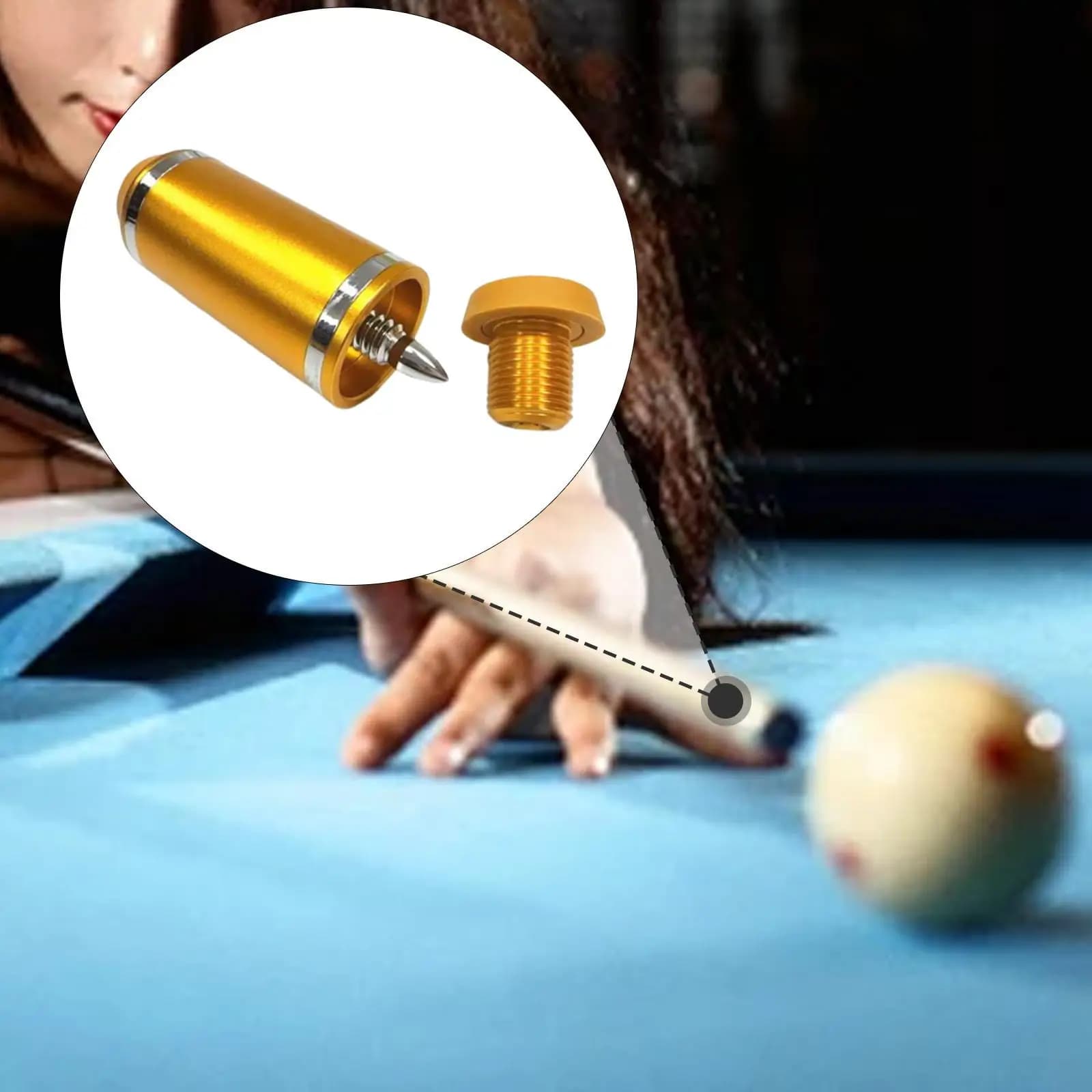 Billiard Pool Stick Extension Strong Aluminum Alloy Extender Repair Tool for Snooker Cue Club Room Supplies