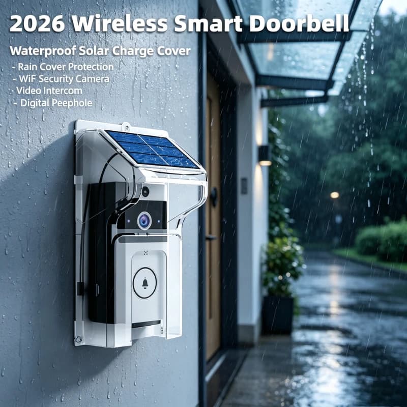 WiFi Wireless Smart Doorbell Solar Charge Waterproof Video Intercom Digital Peephole Cam